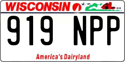 WI license plate 919NPP