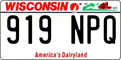 WI license plate 919NPQ
