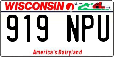 WI license plate 919NPU