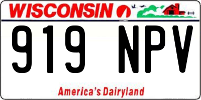 WI license plate 919NPV