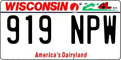 WI license plate 919NPW