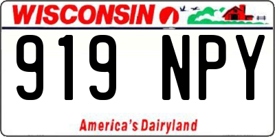 WI license plate 919NPY