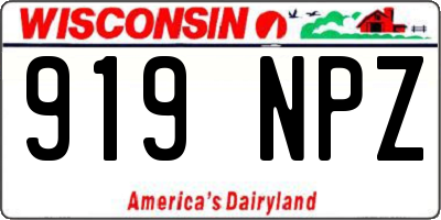 WI license plate 919NPZ