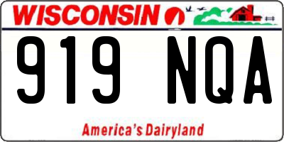 WI license plate 919NQA