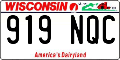 WI license plate 919NQC