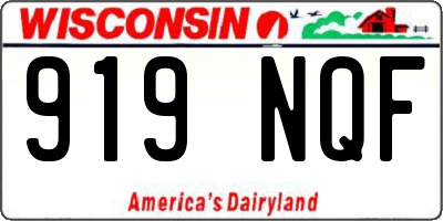 WI license plate 919NQF