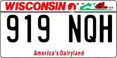 WI license plate 919NQH