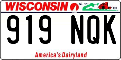 WI license plate 919NQK