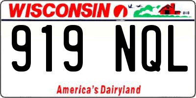 WI license plate 919NQL