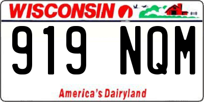 WI license plate 919NQM