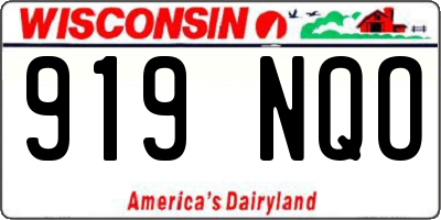 WI license plate 919NQO