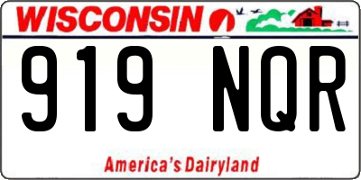 WI license plate 919NQR