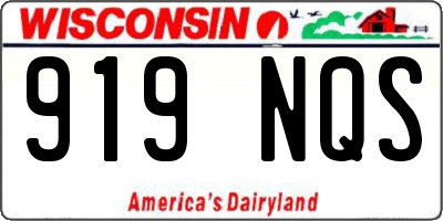 WI license plate 919NQS