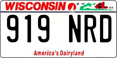 WI license plate 919NRD