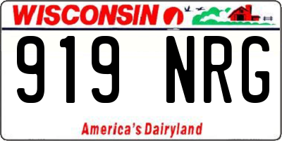 WI license plate 919NRG
