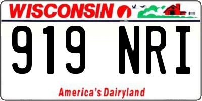 WI license plate 919NRI