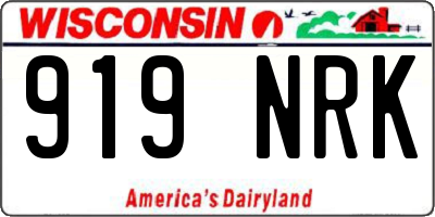 WI license plate 919NRK