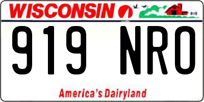 WI license plate 919NRO