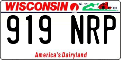 WI license plate 919NRP
