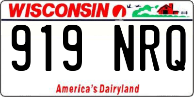 WI license plate 919NRQ