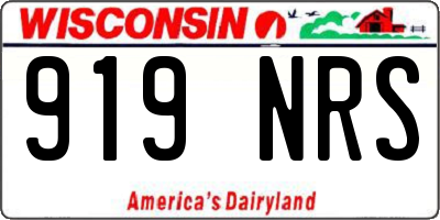 WI license plate 919NRS