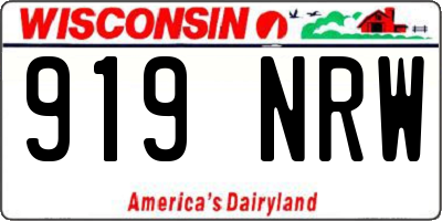 WI license plate 919NRW