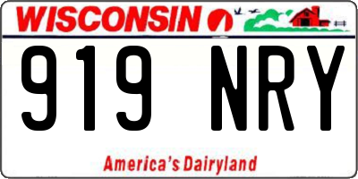 WI license plate 919NRY