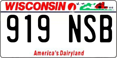 WI license plate 919NSB