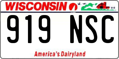 WI license plate 919NSC