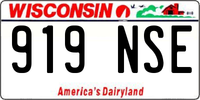 WI license plate 919NSE
