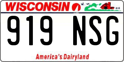 WI license plate 919NSG