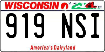 WI license plate 919NSI