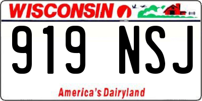 WI license plate 919NSJ