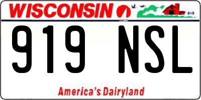 WI license plate 919NSL
