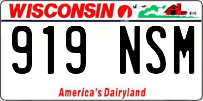 WI license plate 919NSM