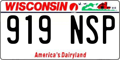 WI license plate 919NSP