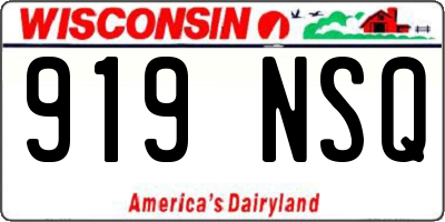 WI license plate 919NSQ