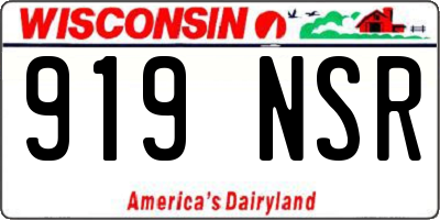 WI license plate 919NSR