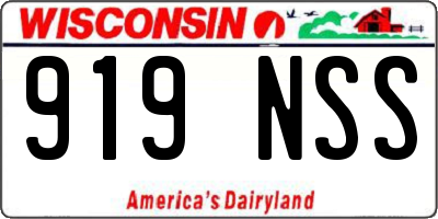 WI license plate 919NSS