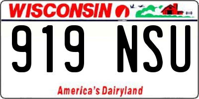 WI license plate 919NSU