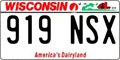 WI license plate 919NSX