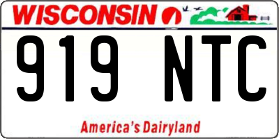 WI license plate 919NTC