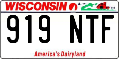 WI license plate 919NTF