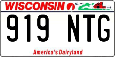 WI license plate 919NTG