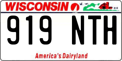 WI license plate 919NTH