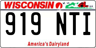 WI license plate 919NTI