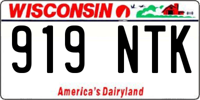WI license plate 919NTK