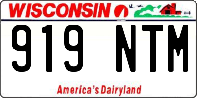 WI license plate 919NTM