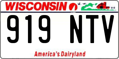 WI license plate 919NTV