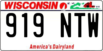 WI license plate 919NTW